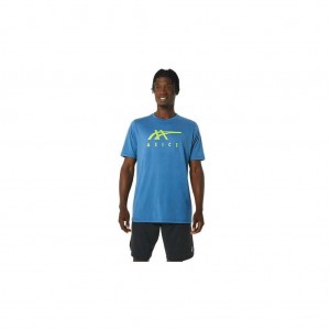 Azure Asics 2031D145.427 Asics Stripe Short Sleeve Tee Gender Neutral Short Sleeve Shirts | FSPHB-0876