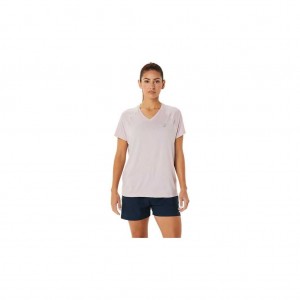Barely Rose Heather Asics 2012C656.640 Ready-Set Lyte V-Neck T-Shirts & Tops | SAJGH-8391