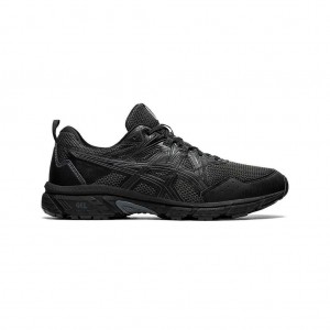 Black/Black Asics 1011A826.001 Gel-Venture 8 (4E) Trail Running Shoes | GOBVH-9815
