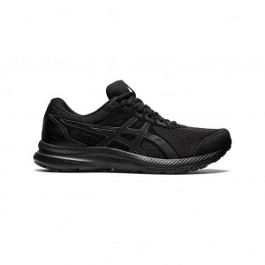 Black/Carrier Grey Asics 1011B493.001 Gel-Contend 8 Extra Wide Running Shoes | EIUZG-9852
