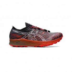 Black/Cherry Tomato Asics 1011B330.002 Fujispeed Trail Running Shoes | NEGVQ-3684