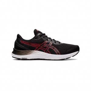 Black/Electric Red Asics 1011B037.009 Gel-Excite 8 (4E) Running Shoes | XTPGY-5614
