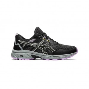 Black/Ivory Asics 1012A706.002 Gel-Venture 8 (D) Trail Running Shoes | BFGJQ-2059