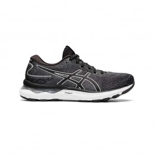 Black/Pure Silver Asics 1012B199.001 Gel-Nimbus 24 Wide Running Shoes | GBXFJ-7531