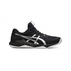 Black/Pure Silver Asics 1071A065.003 Gel-Tactic Volleyball Shoes | TVPXH-8901
