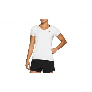 Brilliant White Asics 2012A981.104 V-Neck Short Sleeve Top T-Shirts & Tops | NCXKP-7382