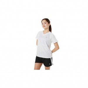 Brilliant White Asics 2012C656.100 Ready-Set Lyte V-Neck T-Shirts & Tops | DNQAL-4057
