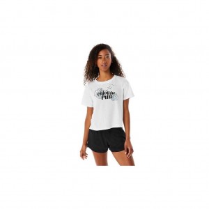 Brilliant White Asics 2032C813.100 Enjoy The Run Short Sleeve T-Shirts & Tops | SBZAK-0458
