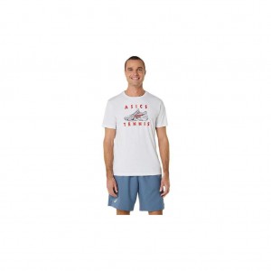 Brilliant White Asics 2041A253.100 Court Shoes Graphic Tee T-Shirts & Tops | LMPGK-6529