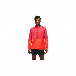 Burgundy/Electric Red Asics 2011A785.601 Ventilate Jacket Jackets & Outerwear | PIHKY-8647