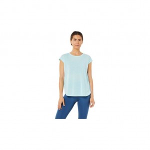Clear Blue Asics 2032C271.402 Slit Short Sleeve Top T-Shirts & Tops | JHZAM-4205