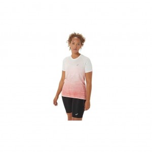 Cream/Papaya Asics 2012C385.100 Seamless Short Sleeve Top T-Shirts & Tops | ZJVHW-9450