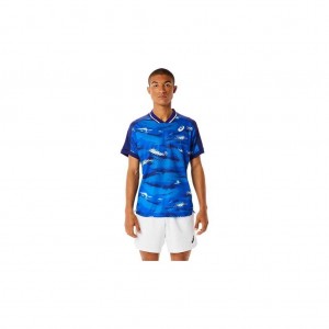 Dive Blue Asics 2041A228.411 Match Graphic Short Sleeve Top T-Shirts & Tops | XUIGL-1495