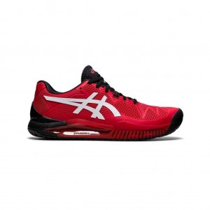 Electric Red/White Asics 1041A079.601 Gel-Resolution 8 Tennis Shoes | CZHJW-9830