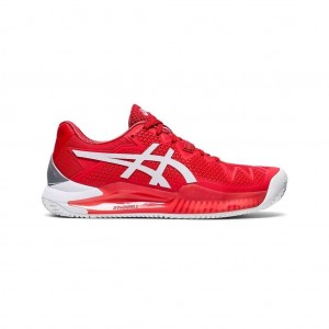Fiery Red/White Asics 1042A070.601 Gel-Resolution 8 Clay Tennis Shoes | WDSPK-5197