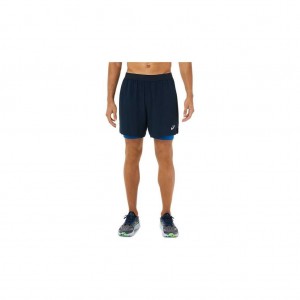 French Blue/Lake Drive Asics 2011A771.405 Road 2-N-1 7in Short Shorts | YVXRB-3702