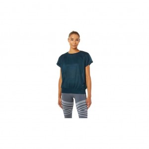 French Blue Asics 2032C269.403 Open Back Short Sleeve Top T-Shirts & Tops | CZNTP-5487