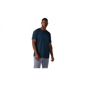 French Blue Heather Asics 2031B947.404 Smsb Training Short Sleeve Top T-Shirts & Tops | GKXIE-0569