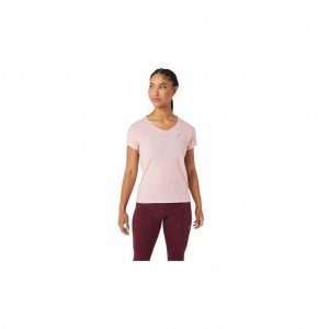 Frosted Rose Asics 2012A981.703 V-Neck Short Sleeve Top T-Shirts & Tops | NMKWQ-3027