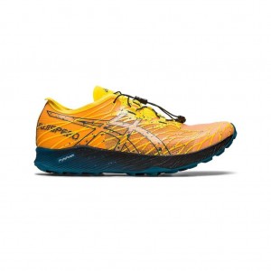 Golden Yellow/Ink Teal Asics 1011B330.750 Fujispeed Trail Running Shoes | UROAX-2837