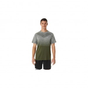 Lichen Green/Mantle Green Asics 2011C398.301 Seamless Short Sleeve Top T-Shirts & Tops | KGUQA-5341