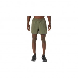 Mantle Green/Performance Black Asics 2011C388.300 Road 2-N-1 5in Short Shorts | JECBV-9241