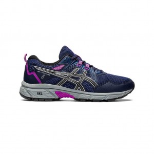Midnight/Pure Silver Asics 1012A708.408 Gel-Venture 8 Trail Running Shoes | AXNTC-7415