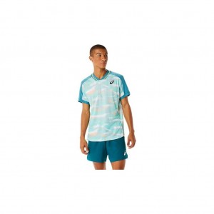 Misty Pine Asics 2041A228.302 Match Graphic Short Sleeve Top T-Shirts & Tops | NOBDM-0546