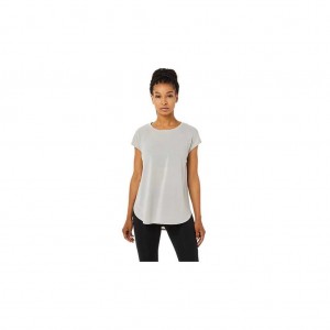 Oyster Grey Asics 2032C271.023 Slit Short Sleeve Top T-Shirts & Tops | ZIQKH-8042