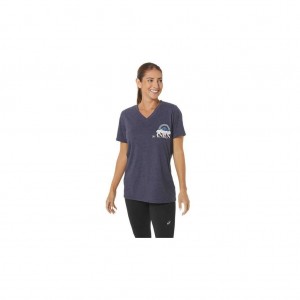 Peacoat Heather Asics 2032C897.404 W Asics Adventure Alanna Vneck T-Shirts & Tops | VTCLB-4012
