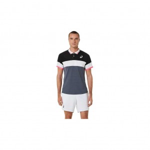 Performance Black/Carrier Grey Asics 2041A246.003 Match Polo-Shirt T-Shirts & Tops | DCULO-6215