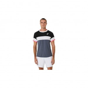 Performance Black/Carrier Grey Asics 2041A244.003 Match Short Sleeve Top T-Shirts & Tops | CRYBO-2058