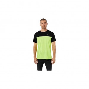 Performance Black/Hazard Green Asics 2011C239.300 Race Short Sleeve Top T-Shirts & Tops | IEVQW-8367
