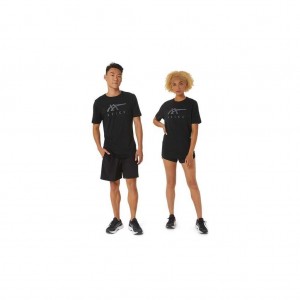 Performance Black Asics 2031D145.001 Asics Stripe Short Sleeve Tee Gender Neutral Short Sleeve Shirts | QPDNM-7416