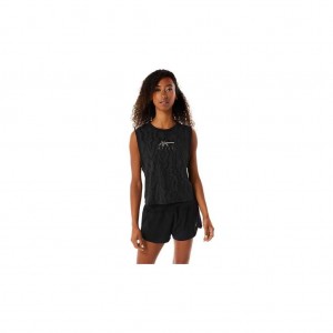 Performance Black Asics 2032C621.001 W Allover Printed Muscle Crop T-Shirts & Tops | LEZPR-4967