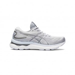 Piedmont Grey/White Asics 1012B199.021 Gel-Nimbus 24 Wide Running Shoes | MJHWF-4063