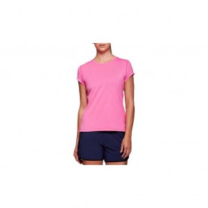 Pink Glo Heather Asics 2012A141.700 Dorai Short Sleeve Top T-Shirts & Tops | VOSMN-2680