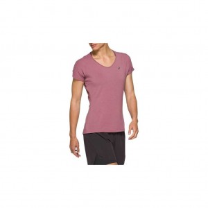 Purple Oxide Asics 2012A981.501 V-Neck Short Sleeve Top T-Shirts & Tops | RXQTF-1685