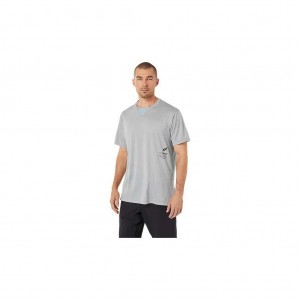 Sheet Rock Heather Asics 2031C743.022 Actibreeze Jacquard Short Sleeve Top T-Shirts & Tops | TKIRL-6091