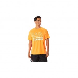 Shocking Orange Asics 2011C195.820 Lam Ready-Set Ii Short Sleeve T-Shirts & Tops | TVDHM-0897