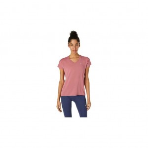 Smokey Rose Asics 2012A981.701 V-Neck Short Sleeve Top T-Shirts & Tops | ZRYFN-4283