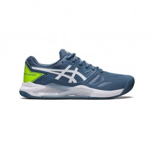 Steel Blue/White Asics 1041A221.400 Gel-Challenger 13 Clay Tennis Shoes | OIFGA-5076