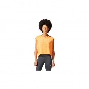 Sun Peach Asics 2012B912.700 Sf Ventilate Crop Top T-Shirts & Tops | WZQJD-4670