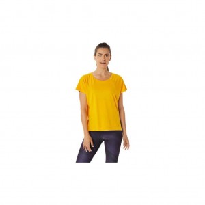 Sunflower Asics 2032C421.800 Side Slit Short Sleeve Top T-Shirts & Tops | FXGUC-5902