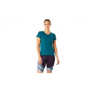 Velvet Pine Asics 2012A981.305 V-Neck Short Sleeve Top T-Shirts & Tops | ZXEMT-6870