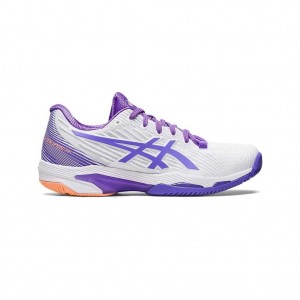 White/Amethyst Asics 1042A136.104 Solution Speed FF 2 Tennis Shoes | YJGPH-9502