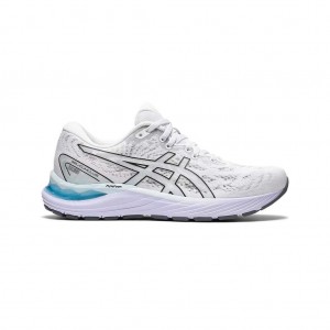 White/Black Asics 1012A888.100 Gel-Cumulus 23 Running Shoes | FNVQY-5324