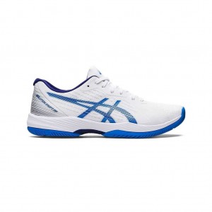 White/Electric Blue Asics 1041A298.102 Solution Swift FF Tennis Shoes | MCOVS-2751