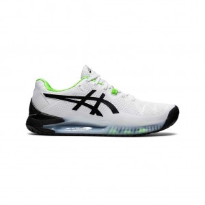 White/Green Gecko Asics 1041A079.105 Gel-Resolution 8 Tennis Shoes | FHZNM-8563