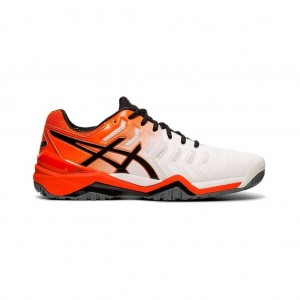 White/Koi Asics E701Y.100 Gel-Resolution 7 Tennis Shoes | CHJRT-7653
